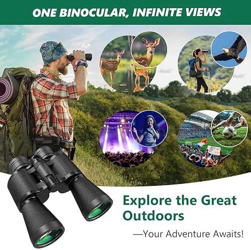 30x50 Binoculars for Adults, High-Powered Compact Professional Binoculars for Bird Watching, Hunting, Sports, Concerts, Travel, Cruise, and Outdoor, Waterproof with Case - Image 6