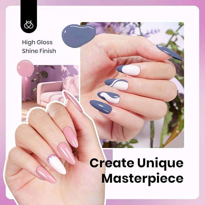Beetles Hema-Free Gel Polish Set - 6 Colors 15ml Full Size Baby Pink Purple Gel Nude Pink Summer Colors Gel Polish Kit Soak Off Uv LED Nail Lamp DIY Home Manicure Salon Serene Afternoon - Image 4