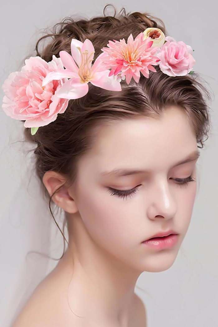 YiYunFloral Artificial Flowers Heads Combo Pink Flowers Mix Silk Flowers Heads Faux Rose Bulk for Craft Garland Graduation Cap Wedding Bridal Baby Shower Home Party Decoration DIY Cake Decor - Image 8