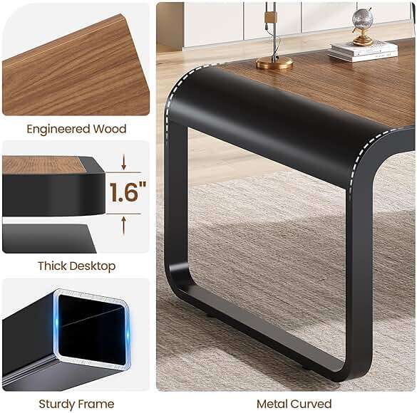 Itaar 70.9" Executive Desk, Large Computer Desk with Drawers and Lateral File Cabinet, Office Desk with Removable Shelves, Business Furniture Desk Workstation for Home Office, Brown - Image 8