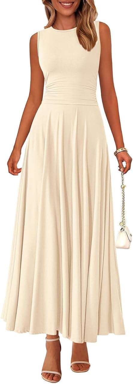 PRETTYGARDEN Womens Summer Dresses 2026 Casual Sleeveless Crewneck Aline Maxi Dress Stretch Tank Flowy Long Dresses - Image 1