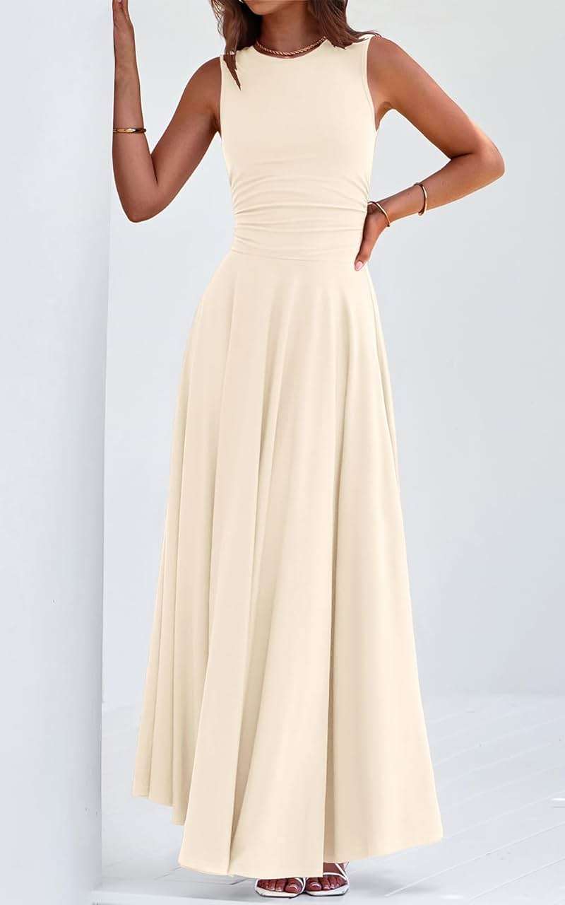 PRETTYGARDEN Womens Summer Dresses 2026 Casual Sleeveless Crewneck Aline Maxi Dress Stretch Tank Flowy Long Dresses - Image 2