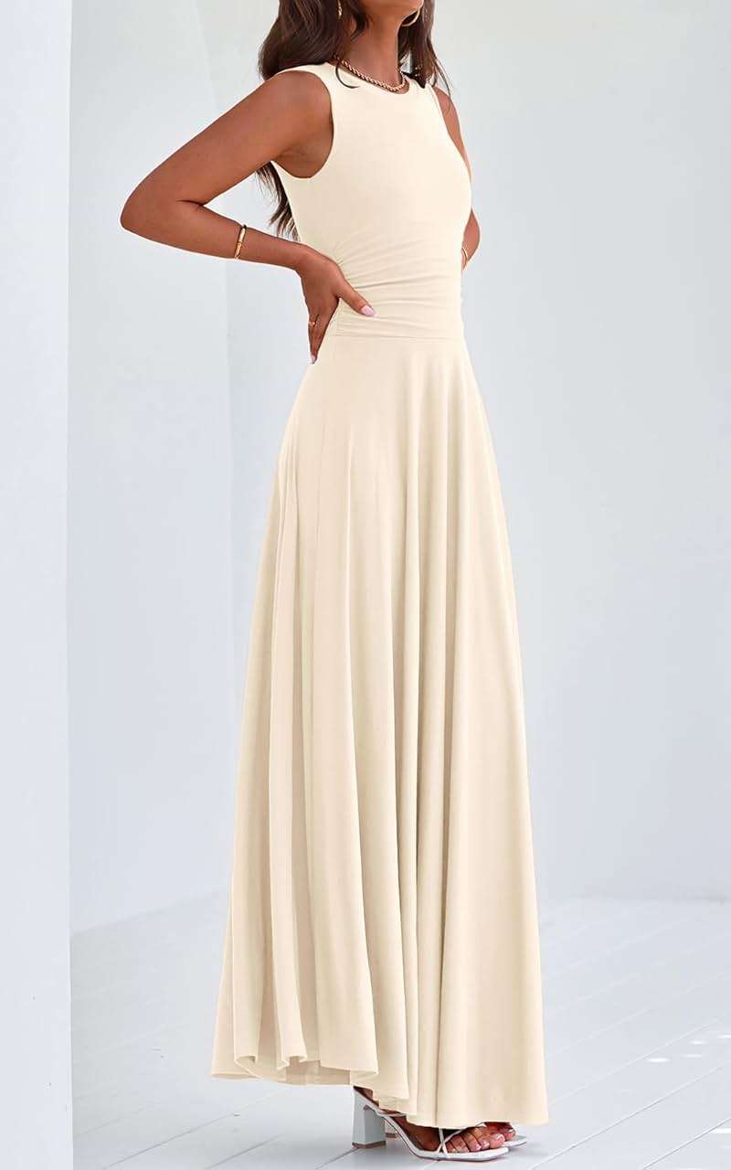 PRETTYGARDEN Womens Summer Dresses 2026 Casual Sleeveless Crewneck Aline Maxi Dress Stretch Tank Flowy Long Dresses - Image 3