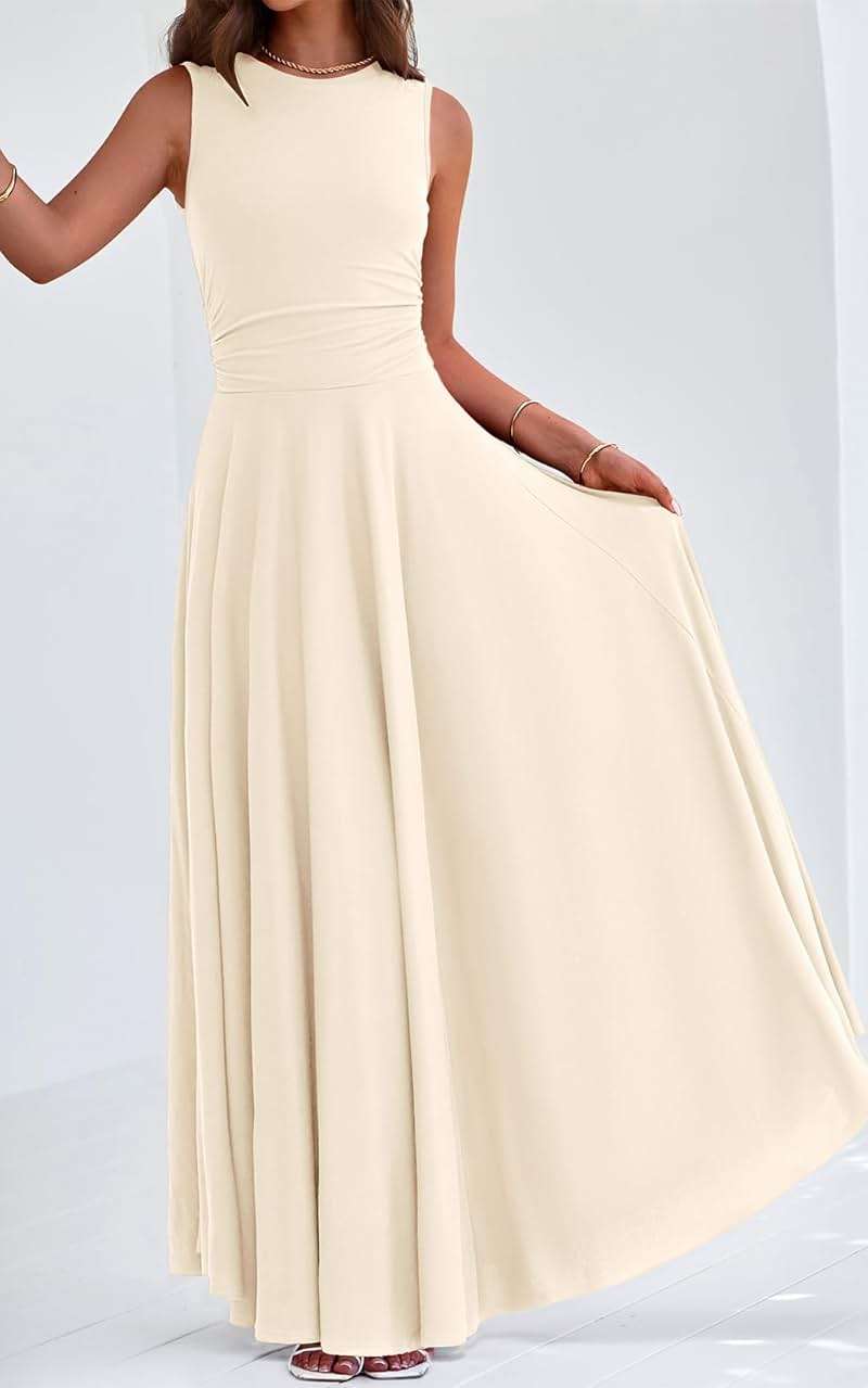 PRETTYGARDEN Womens Summer Dresses 2026 Casual Sleeveless Crewneck Aline Maxi Dress Stretch Tank Flowy Long Dresses - Image 4