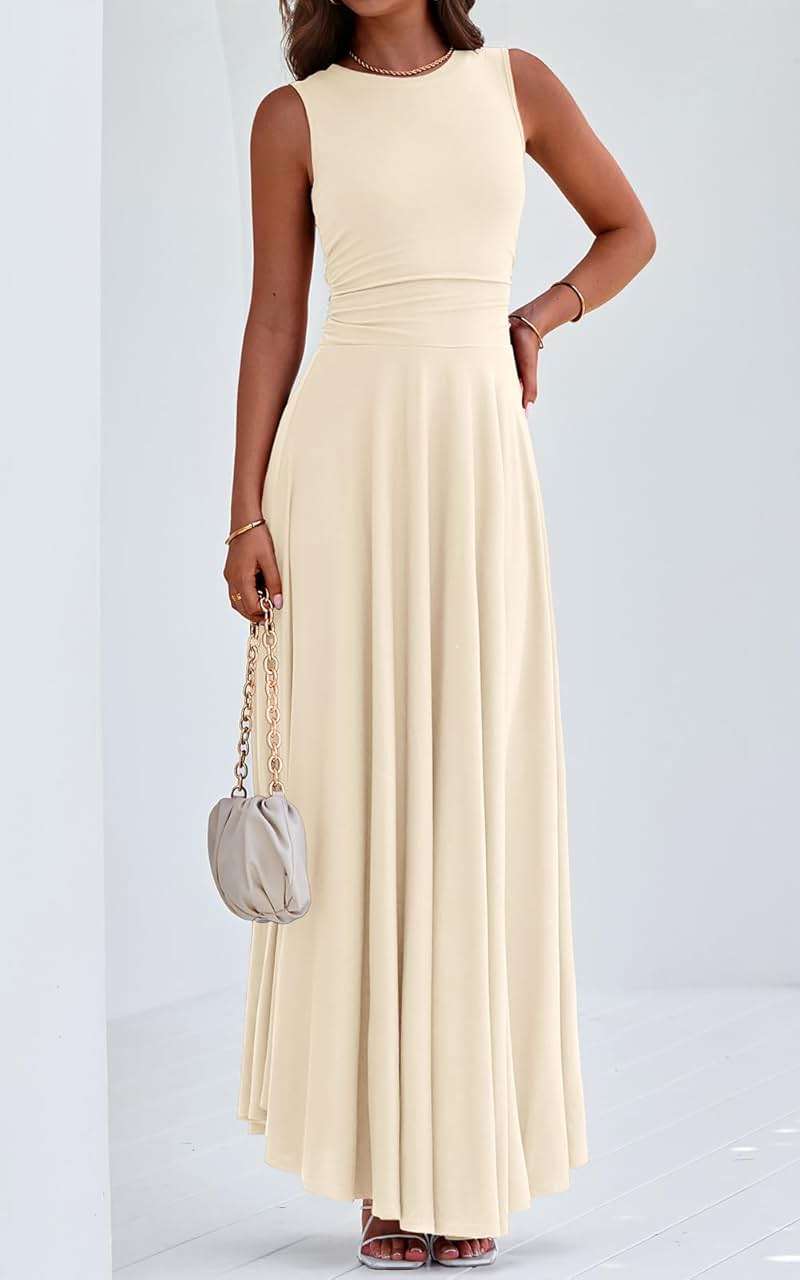 PRETTYGARDEN Womens Summer Dresses 2026 Casual Sleeveless Crewneck Aline Maxi Dress Stretch Tank Flowy Long Dresses - Image 6