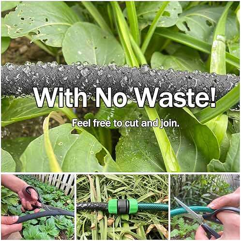 Customizable Soaker Hose System - 1/2 Inch x 50ft Soaker Hose with 25ft Garden Hose, Irrigation Weeping Hose with Reinforced Fittings for Raised Garden Flower Bed, Vegetables and Shrub Plants - Image 4