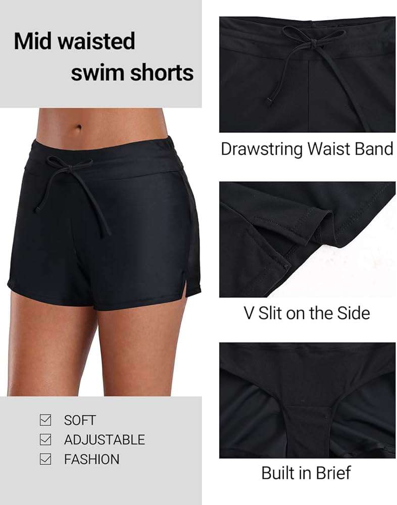 Aqua Eve Two Piece Women's Tankini Swimsuits Blouson Swim Tank Top with Shorts Modest Bathing Suits - Image 3