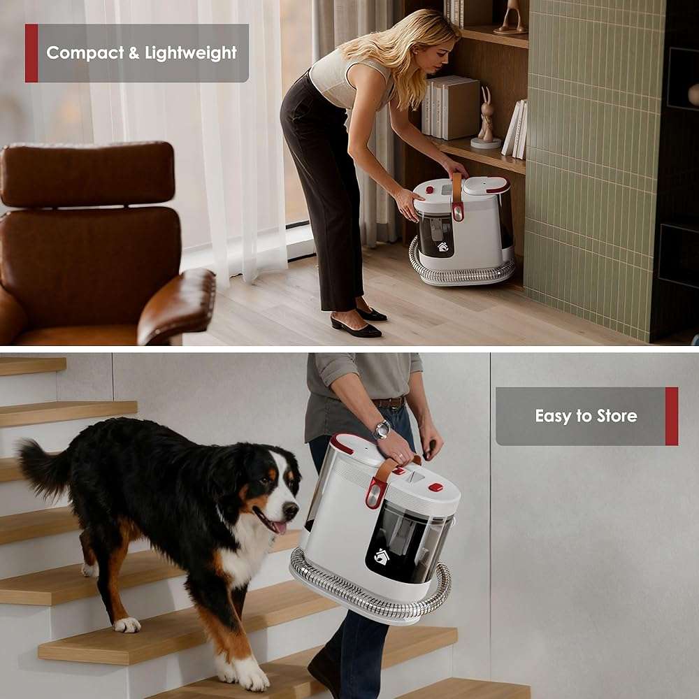 WURESE Portable Upholstery and Carpet Cleaner Machine, 15Kpa Spot Cleaner Deep Cleans Pet Stains, Couch Cleaner with 3 Tools and Self-Cleaning System for Area Rugs, Furniture, Stair, Car, Rose - Image 3