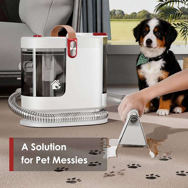 WURESE Portable Upholstery and Carpet Cleaner Machine, 15Kpa Spot Cleaner Deep Cleans Pet Stains, Couch Cleaner with 3 Tools and Self-Cleaning System for Area Rugs, Furniture, Stair, Car, Rose - Image 5