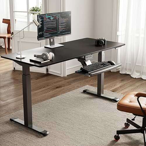 EUREKA ERGONOMIC Keyboard Tray Height Adjustable, Swivel Tilt Computer Keyboard Drawer Under Desk, 25x9.13'' Sliding Keyboard & Mouse Platform with Mouse Pad for Typing, Black - Image 2