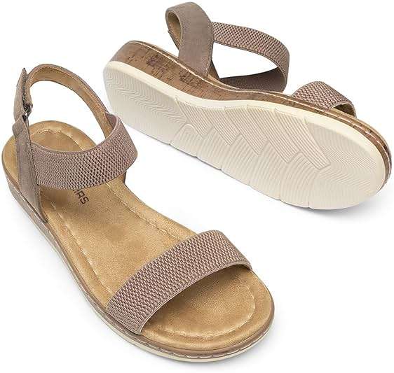 DREAM PAIRS Women's Low Wedge Casual Sandals - Image 3