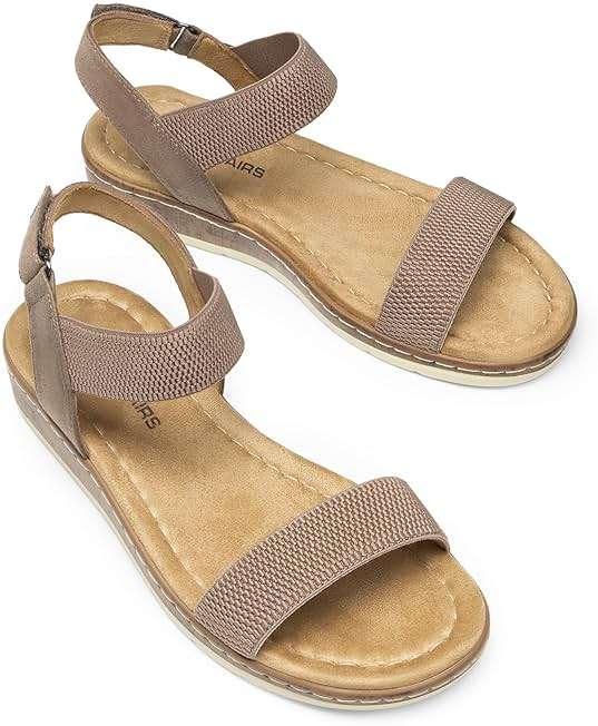 DREAM PAIRS Women's Low Wedge Casual Sandals - Image 5