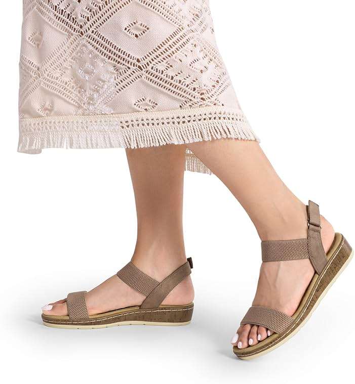 DREAM PAIRS Women's Low Wedge Casual Sandals - Image 8