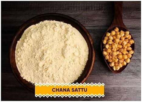 Organics Sattu Powder | Gluten Free Roasted Black Chana Flour | 100% Natural & Gluten Free Chana Sattu l Atta with High Fiber | Sattu Drink Powder- 240g|Roasted Chickpeas Flour - Image 2