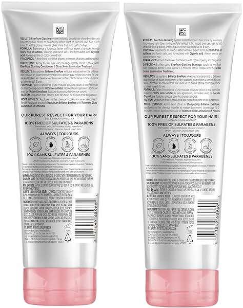 L’Oreal Paris Sulfate Free Glossing Shampoo and Conditioner Set with Glycolic Acid, Provides Intense Glass Shine & Smoothness, Suitable for Dull, Dry, and Color-Treated Hair, EverPure, 13.6 Fl Oz Set - Image 10