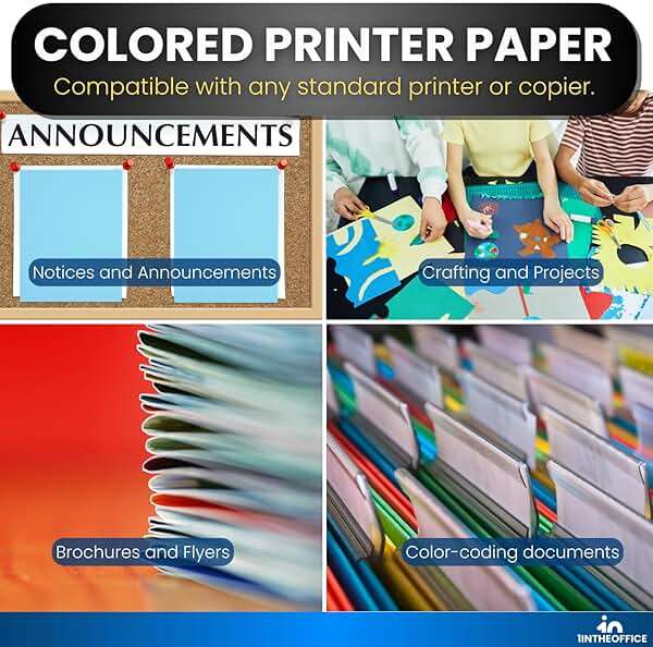 1InTheOffice Blue Copy Paper, Printer Paper, Pastel Colored Copy Paper, 20 lbs., 8.5" x 11", 500 Sheets Pack - Image 5
