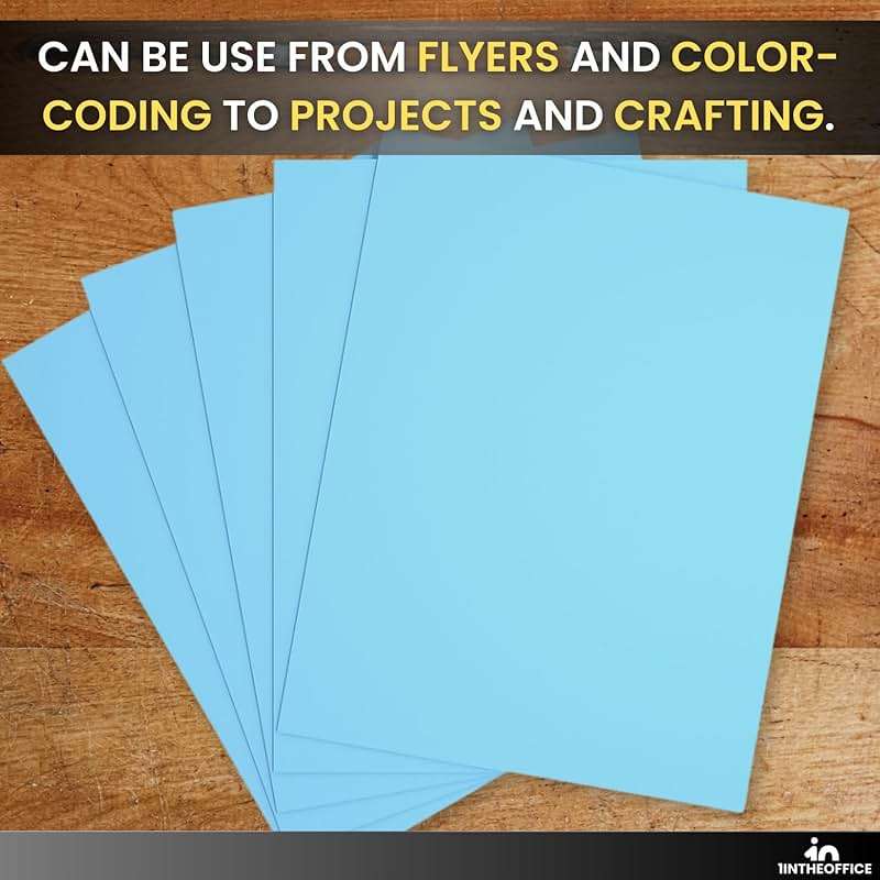 1InTheOffice Blue Copy Paper, Printer Paper, Pastel Colored Copy Paper, 20 lbs., 8.5" x 11", 500 Sheets Pack - Image 6