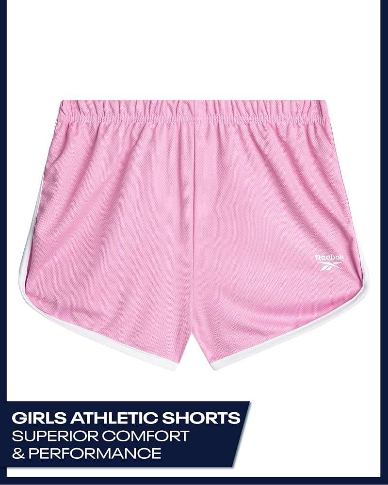 Reebok Girls Athletic Shorts - 1 Pack or 3 Pack Active Performance Lightweight Mesh Dolphin Shorts for Running Dancing Gym - Image 3