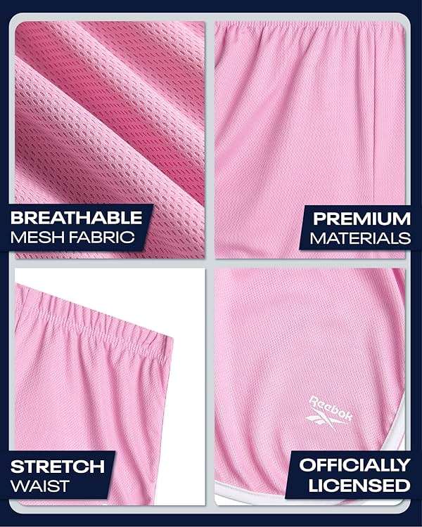 Reebok Girls Athletic Shorts - 1 Pack or 3 Pack Active Performance Lightweight Mesh Dolphin Shorts for Running Dancing Gym - Image 4