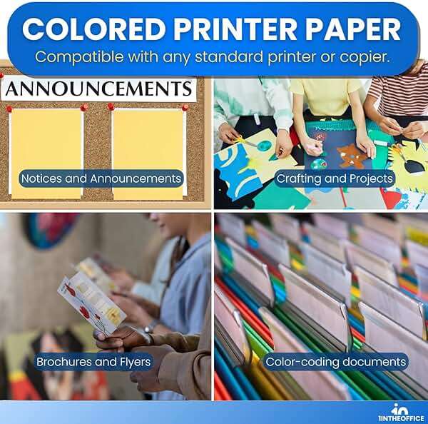 1InTheOffice Yellow Copy Paper, Printer Paper, Colored Copy Paper, 20 lbs., 8.5" x 11", 20 lbs., 500 Pack - Image 5