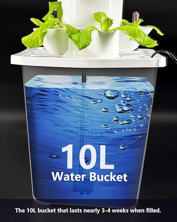 DPROOTS Hydroponic Tower Growing System, 30 Pods Vertical Indoor Garden | 360° Full-Spectrum Lights, Automatic Water Circulation System, Suitable for Leafy Greens and Herbs - Image 2