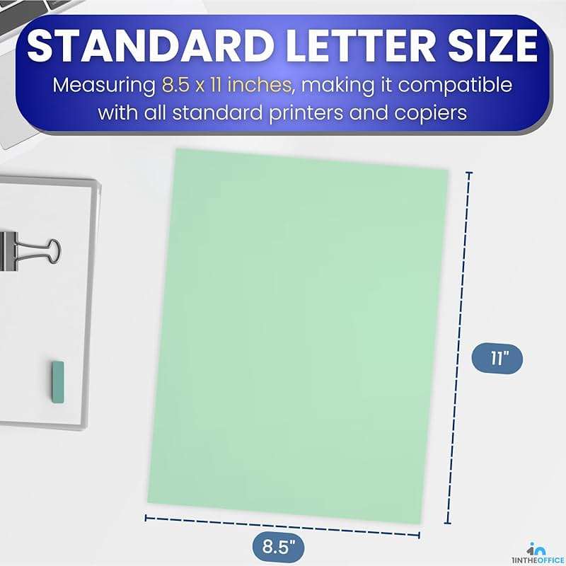 1InTheOffice Green Copy Paper, Printer Paper, Colored Copy Paper, 20 lbs., 8.5" x 11", 20 lbs., 500 Pack - Image 4