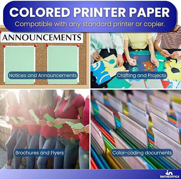 1InTheOffice Green Copy Paper, Printer Paper, Colored Copy Paper, 20 lbs., 8.5" x 11", 20 lbs., 500 Pack - Image 5