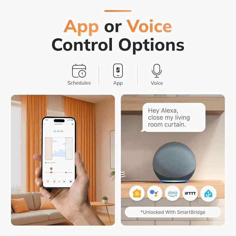 Ryse SmartCurtain | Motorized Curtain | Turn Current Curtains into Electric, Automated Drapes | Easy Install | Works with Existing Single or Double Curtain | Phone App Enabled | Charger Not Included - Image 5