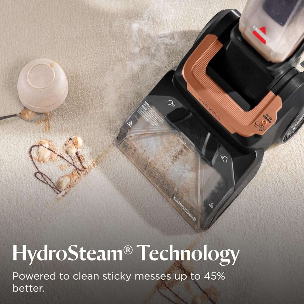 BISSELL Revolution HydroSteam Carpet Cleaner, Upright Deep Cleaner, HydroSteam Technology, 4-inch Self-Cleaning Tough Stain Tool & Formulas Included, 4123 - Image 2