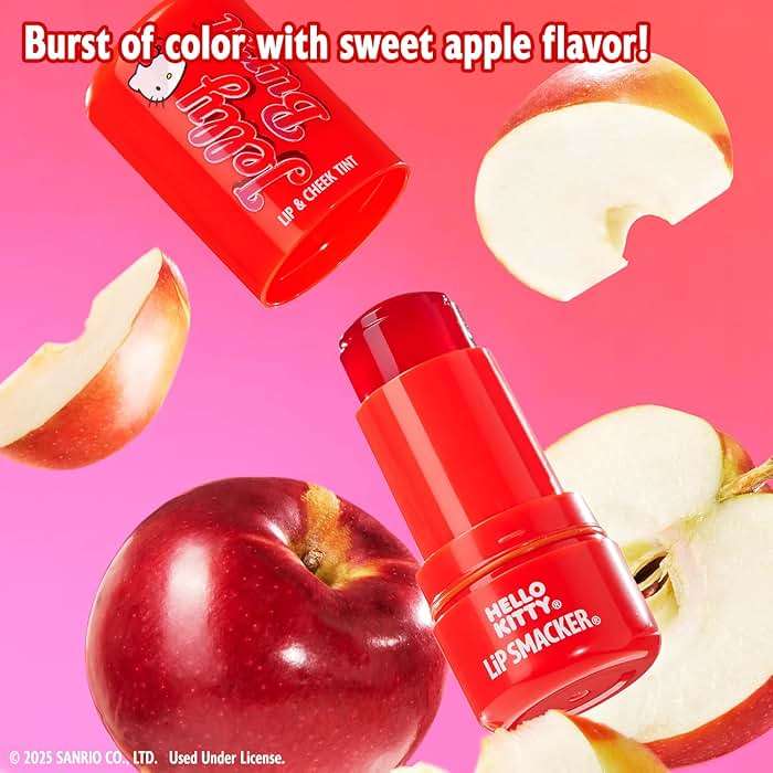 Lip Smacker Hello Kitty So Jelly Lip & Cheek Tint, Moisturizing Sheer & Buildable Color, Fun Bouncy Jelly Texture, Sweet Apple Flavor - Apple - Image 2