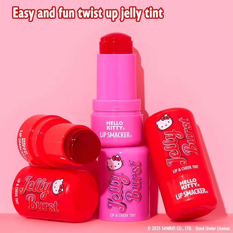 Lip Smacker Hello Kitty So Jelly Lip & Cheek Tint, Moisturizing Sheer & Buildable Color, Fun Bouncy Jelly Texture, Sweet Apple Flavor - Apple - Image 3