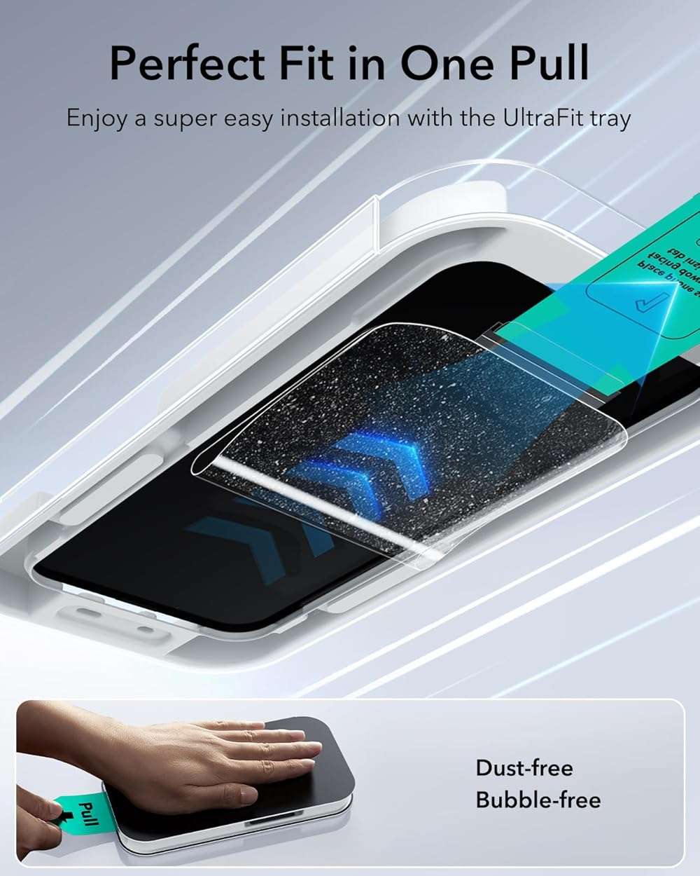 ESR 3 Pack for iPhone 17e/iPhone 16e/iPhone 14/iPhone 13/13 Pro Screen Protector, Military Grade Shatterproof, 9H Hardness, Full Coverage Tempered Glass with UltraFit Tray - Image 3