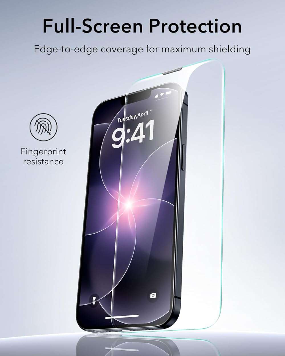 ESR 3 Pack for iPhone 17e/iPhone 16e/iPhone 14/iPhone 13/13 Pro Screen Protector, Military Grade Shatterproof, 9H Hardness, Full Coverage Tempered Glass with UltraFit Tray - Image 5