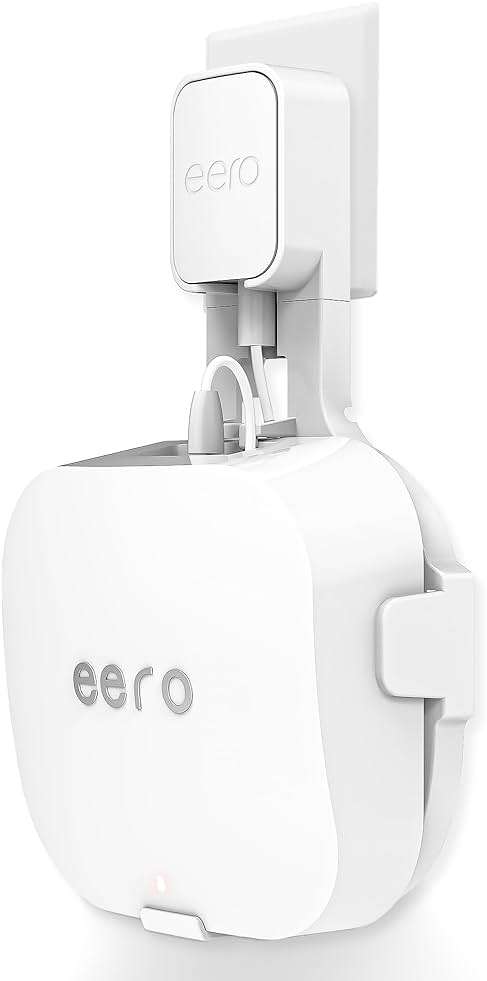 CUHIOY Wall Mount Holder for eero pro 6/6e, Sleek Secure Wire Organizer for Wi-Fi System, Plug and Play, Durable ABS Material (White, 1-Pack) - Image 1