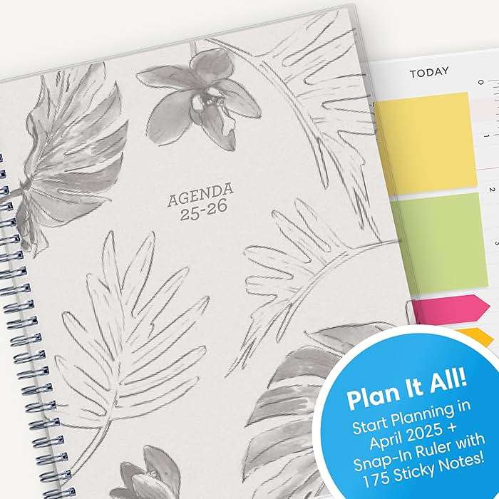Blue Sky 15 Month 2025-2026 Weekly and Monthly Academic Year Planner Calendar, April 2025 - June 2026, 7" x 9", Flexible Cover, Wirebound, Laminated Tabs, Includes Ruler & Sticky Notes, Tropical - Image 5