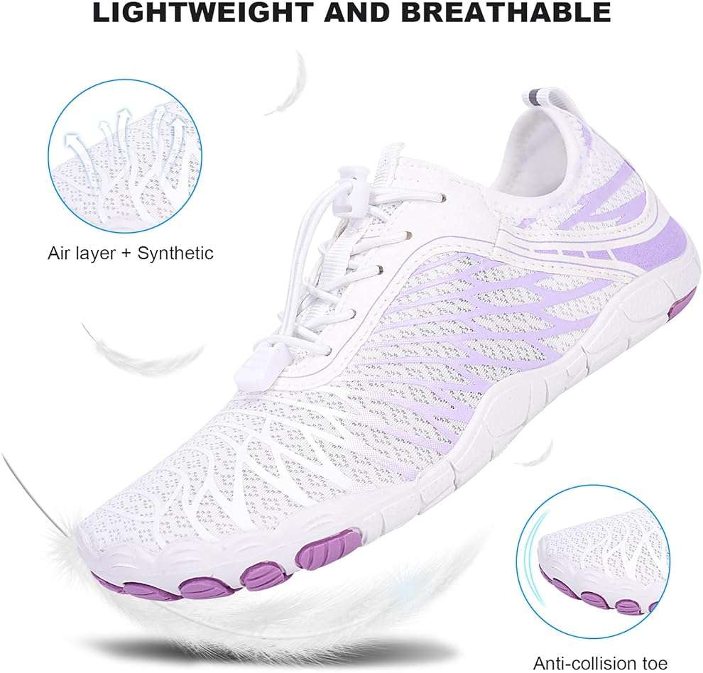 Hi-Y2Kgirls Water Shoes for Women Men Quick-Dry Wide Toe Non-Slip Aqua Shoes Barefoot for Swim Beach River Pool Surfing Hiking Kayaking - Image 2