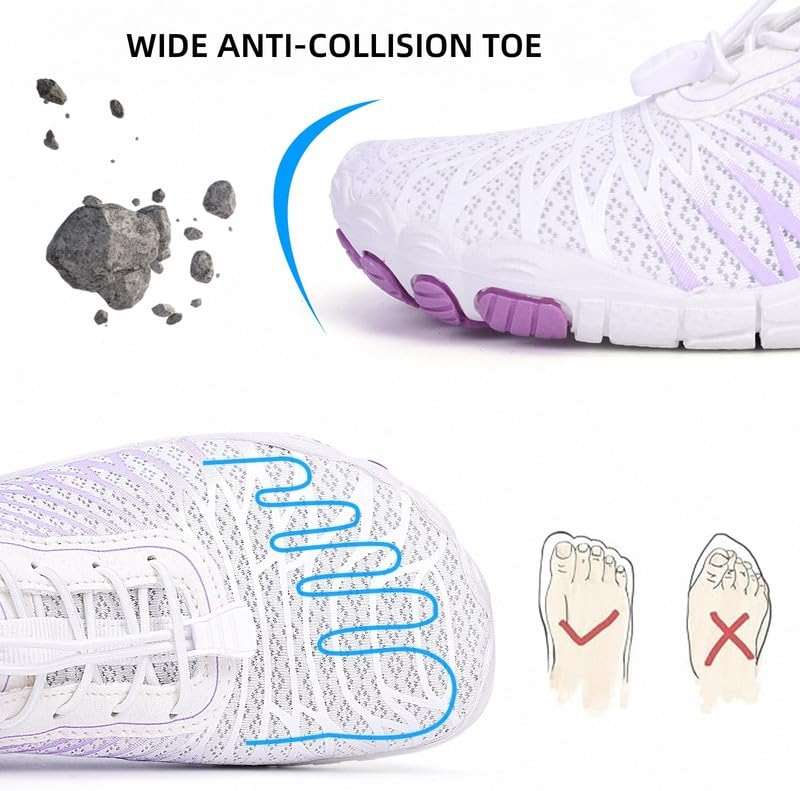Hi-Y2Kgirls Water Shoes for Women Men Quick-Dry Wide Toe Non-Slip Aqua Shoes Barefoot for Swim Beach River Pool Surfing Hiking Kayaking - Image 3