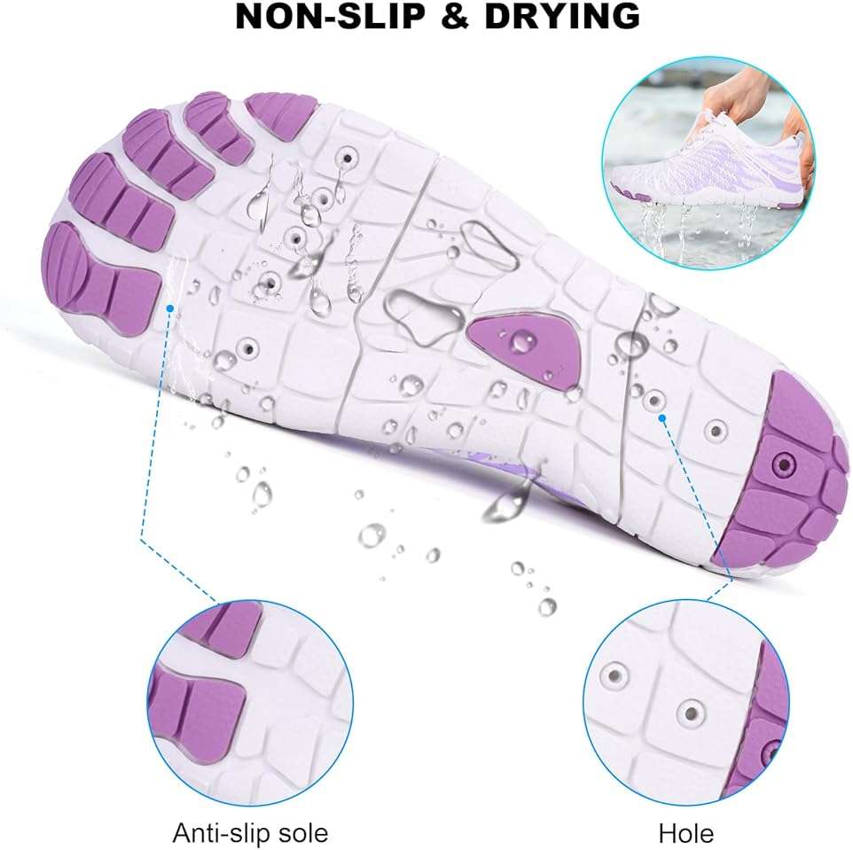 Hi-Y2Kgirls Water Shoes for Women Men Quick-Dry Wide Toe Non-Slip Aqua Shoes Barefoot for Swim Beach River Pool Surfing Hiking Kayaking - Image 5