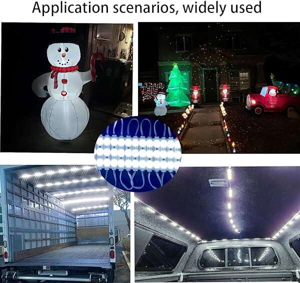 LED Module, Inflatable Toy Replacement Lights, White 20 Pack, 9.8ft, 2835 SMD, LED IP65 Waterproof Christmas Inflatable Lights for Letter Signs, with Adhesive Tape on The Back (Power Supply Included) - Image 2