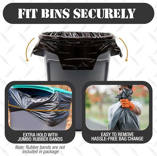 95-96 Gallon Extra-Large Black Garbage Can Liners, Heavy-Duty Trash Bags, 50 Bags, 1.5 Mil Thick, Ideal for Commercial & Home Use - Image 5