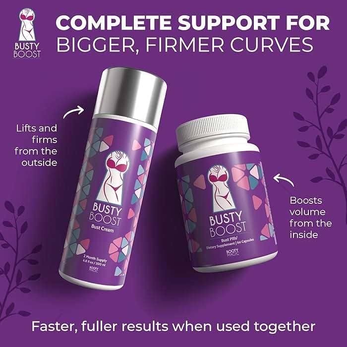 Busty Boost Breast Enhancement Cream – Natural Firming & Lifting Cream for Fuller, Firmer Breasts – Infused with Maca Root, Wild Yam, Guggul Resin & Gotu Kola – Made in the USA – (2 Month Supply) - Image 7