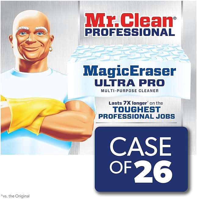 Mr. Clean PRO Magic Eraser Ultra Pro, Bulk Cleaning Sponges for Commercial Grease and Stain Removal, Heavy Duty (26 count) - Image 1