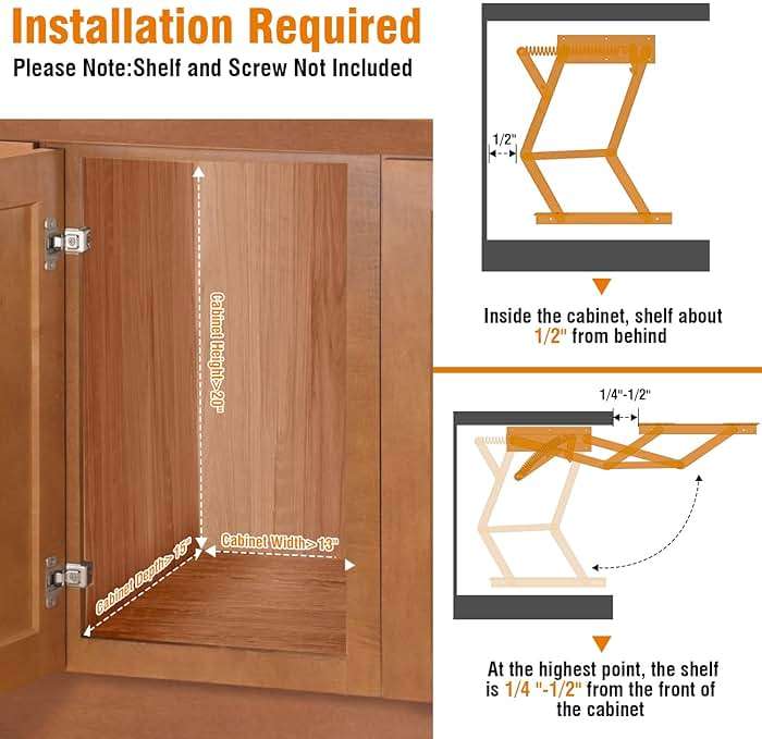 Zipcase Kitchen Appliance Lift，Mixer Lift for Cabinet with Soft-Close Holds Up to 45 lbs, Minimum Applicable Cabinet Size 20"H * 13"W*15"D - Image 4