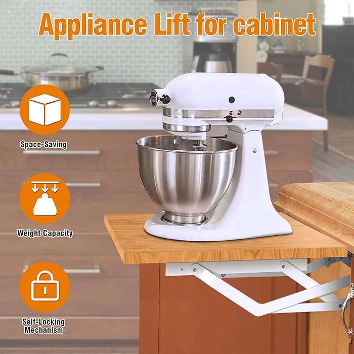 Zipcase Kitchen Appliance Lift，Mixer Lift for Cabinet with Soft-Close Holds Up to 45 lbs, Minimum Applicable Cabinet Size 20"H * 13"W*15"D - Image 5