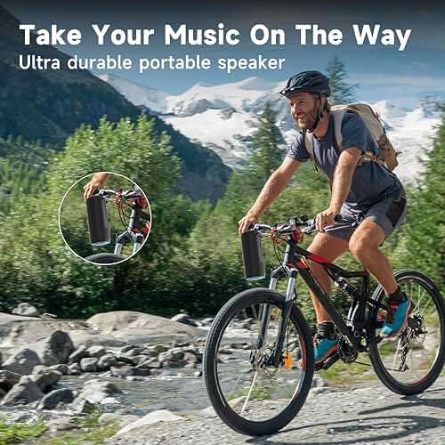 PEICHENG Bluetooth Speaker, Portable Wireless Clear Loud Stereo Sound IPX5 Waterproof with RGB Lights BT5.3 Long Playtime TWS Pairing,for Home Party Outdoor Beach,Great Gift Choice (Black) - Image 4