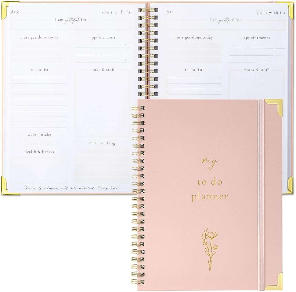 Beautiful To Do List Notebook - Aesthetic Daily Planner to Easily Organize Your Tasks And Boost Productivity - Stylish Undated ADHD Planner Gift and The Perfect School or Office Supplies For Women - Image 1