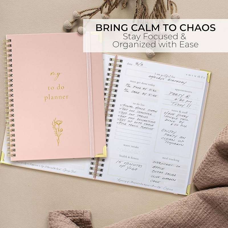 Beautiful To Do List Notebook - Aesthetic Daily Planner to Easily Organize Your Tasks And Boost Productivity - Stylish Undated ADHD Planner Gift and The Perfect School or Office Supplies For Women - Image 2