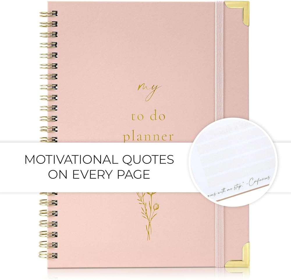 Beautiful To Do List Notebook - Aesthetic Daily Planner to Easily Organize Your Tasks And Boost Productivity - Stylish Undated ADHD Planner Gift and The Perfect School or Office Supplies For Women - Image 5