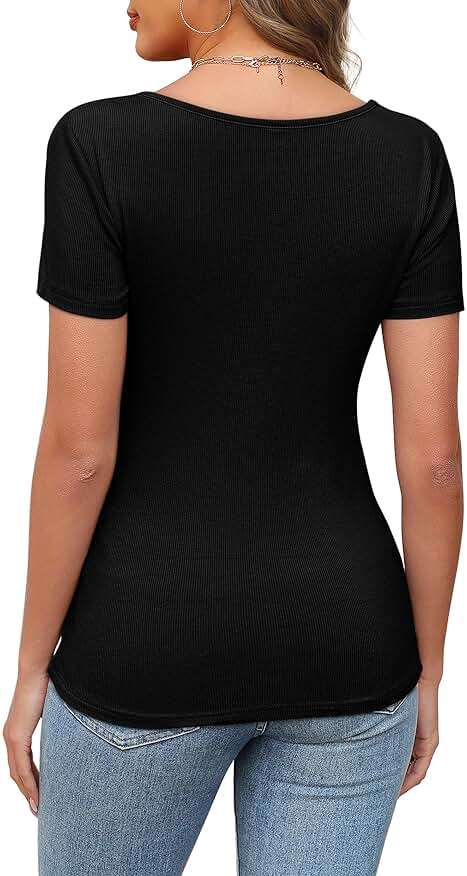XIEERDUO Womens Summer Tops Short Sleeve Shirts for Women Sexy Tops Y2K Shirts One Piece Cutout Tops - Image 4