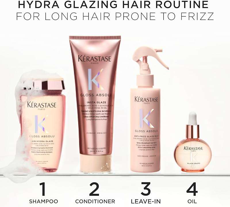 Kerastase Gloss Absolu High-Shine Anti-Frizz Shampoo - Cleanses & Reveals Ultimate Shine, For Glossy & Bouncy Hair - Image 11
